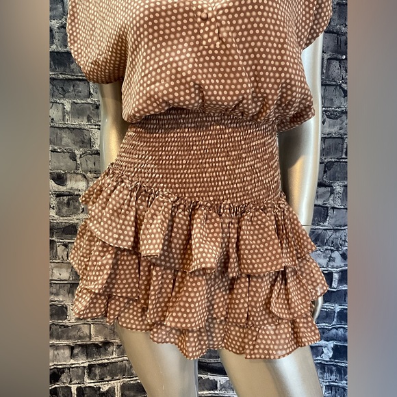 Polka Dot Drop Waist Ruffled Mini Dress - Picture 3 of 6